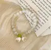 Pulsera de Flores de Lirio del Valle Estilo Hada Vintage para Mujer, Pulsera de Piedra Ojo de Gato Fresca y Dulce, Diseño Suave de Nicho Ins