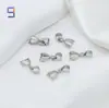 Broche Semilla de Melón Electrochapado en Oro Real de 18K, Broche de Bandeja, Clip para Colgante de Jade, Broche Colgante para Soporte de Cuentas de Agujero Medio, Accesorios DIY