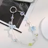 Cordão de Miçangas para Celular Corrente para Pendurar no Instagram Corrente Curta de Cristal para Celular Feminino Corrente de Pulso Pingente Elegante Pingente
