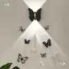 Pegatinas de Pared de Mariposas Sala de Estar Dormitorio Luz de Inducción de Mariposa Lámpara de Pared Estéreo 3D Atrezzo Decorativo Accesorios para el Hogar