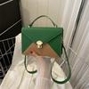 Bolso Sobre Bandolera de un solo hombro para mujer 2023 nueva moda simple costuras en color de contraste pequeño bolso cuadrado que combina con todo