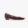 2026 Nuevo Modelo Zapatos de Mujer Rv Piel Patentada Tacón Bajo de 2.5cm Punta Cuadrada Clásica Zapatos de Boca Baja para Viajes al Trabajo Antideslizantes Versátiles