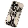 Funda para Teléfono Móvil Black Line Angel Iphone17/16Promax 14/13/12/11 Transparente Todo Incluido Xs/Xr Suave 8