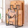 Suporte de Armazenamento para Tábua de Corte de Cozinha de Bancada Multifuncional Suporte para Tampa de Panela Suporte de Armazenamento Suporte para Colocação de Tábua de Corte Suporte Doméstico de Mesa para Tábua de Picar
