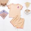 Conjunto de Dos Piezas de Camiseta y Ropa para Niños, Mameluco de Verano de Manga Corta de Algodón Puro para Bebé, Traje Delgado Unisex para Bebé para Gatear