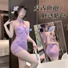 Nuevo Cheongsam Halterneck de Encaje Estilo Chino para Mujer, Tentación de Lujuria Pura, Falda Ajustada a las Caderas, Lencería Sexy, Pijama Sexy de Lujuria Pura