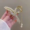Pinza Metálica de Gama Alta para el Cabello para Mujer, Tamaño Grande, Estilo Nuevo con Pedrería, Pinza de Tiburón Elegante para Recogidos, Accesorio para el Cabello