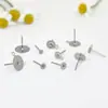 Fabricantes acero inoxidable DIY aretes hechos a mano accesorios colgantes aguja plana aguja de arete aretes planos fondo plano joyería al por mayor