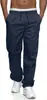 Pantalones largos casuales para hombre de estilo europeo y americano, con cordón y detalles de bolsillo, diseño recto, adecuados para exportación