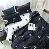 Ins Desenho Animado Amigo da Pele Cama Quatro Peças Capa de Edredom Lençóis de Cama Suprimentos para Dormitório Estudantil Conjunto de Três Peças Individual e Casal