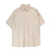 Vestido de Verano del Sur 2024 Verano Nuevo Estilo Japonés Retro Color Sólido Casual Camisa de Manga Corta Camisa de Solapa Suelta a la Moda
