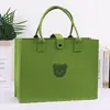 Bolsa de fieltro con diseño de oso lindo - Bolso de mano y de hombro reutilizable para uso diario