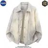Chaqueta de alta calidad con cuello y mangas largas tie-dye de la marca NASA para hombre, moda casual de otoño, abrigo ligero de lujo moderno