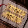 Lista Dourada Estilo Antigo Batik Baizhun Marcador de Página Estilo Chinês Clássico Papel de Arroz Caligrafia Recorte Pingente Marcador de Página em Branco Personalização
