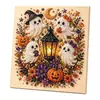 Bestseller transfronteiriço: Pintura de diamante de pérola e diamante de Halloween gato preto lua decoração de casa ornamento de janela arte DIY decoração