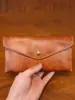 Nuevo Bolso para Teléfono de Piel de Vaca de Capa Superior para Mujer, Billetera Simple de Cuero Curtido Vegetal, Sobre de Billetera de Piel de Vaca de Estilo Japonés Retro para Hombre