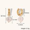 Pendientes Colgantes de Perlas de Agua Dulce Simples y de Moda de Venta Caliente Transfronteriza Europea y Americana Acero Inoxidable Chapado en Oro de 18K Aro para la Oreja Joyería