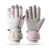 Guantes de Esquí de Oso, Guantes de Invierno para Mujer con Pantalla Táctil, Estampado de Dibujos Animados, Estilo Coreano, Guantes Gruesos Forrados de Polar Cálidos