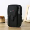 Tendencia de Moda Transfronteriza Tela Lavada Hebilla Bolso de Cintura Doble Capa Engrosado Resistente al Desgaste Bolso para Teléfono Móvil Billetera al por Mayor en Stock