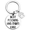 Llavero de acero inoxidable de gran venta internacional con colgante para mascotas, llavero con huella de perro y gato grabado, colgante conmemorativo para mascotas.