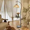 Luminária de chão estilo vintage para armazenamento, luminária decorativa para sala de estar ao lado do sofá, mesa de centro, sala de chá, luminária de cabeceira de quarto retrô