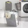 Cesta de lavandería sucia colgante transfronteriza, cesta de lavandería de tela plegable para uso doméstico, cesta de almacenamiento de ropa sucia para baño y dormitorio