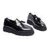 Mocasines con borlas para hombre, suela gruesa, cuero genuino británico, estilo informal de negocios, con plataforma y aumento de altura, punta redonda, estilo nuevo de verano.
