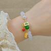 Pulsera de Cuentas de Vidrio Pulsera de Flor Dulce Lirio para Mujer Joyería para Niña Regalo para Estudiante Joker Joyería de Mano al Por Mayor