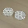 Caja de Plástico Transparente Redonda de 6 Compartimentos para Empaque de Uñas Postizas y Cuentas de Aretes, Organizador de Cuentas para Joyería, Caja de Almacenamiento para Piezas de Anzuelos