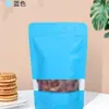 Bolsas de Empaque Coloridas con Ventana Recubiertas de Aluminio, Bolsas de Pie para Alimentos, Bolsas Escarchadas Auto-Sellables, Bolsas de Empaque para Snacks y Frutos Secos