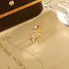 Anillo Nuevo Estilo Palacio Medieval, Anillo Abierto Vintage de Colores Arcoíris, Anillo Ajustable Versátil y de Moda Estilo Europeo y Americano