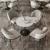 Juego de Mesa y Sillas de Negociación para Oficina de Ventas, Mesa Redonda Pequeña para Sala de Recepción, Una Mesa y Cuatro Sillas, Mesa de Pizarra para Uso Comercial y de Ocio