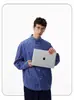 Camisa Xadrez Azul Clássico Retrô Americana Masculina e Feminina cleanfit Casual High-end Camisa Tendência