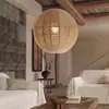 Estilo Bohemio Wabi-Sabi Restaurante Colgante de Madera con Borla de Cuentas y Cuerda de Cáñamo Lámpara Retro Japonesa Casa de Huéspedes Dormitorio Principal Lámpara de Hierro