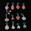 Ágata Natural Calcedonia Tallada Vaina de Semilla de Loto Estilo Cuerda Pixiu Cubo de Azúcar Cuenta Única Cuentas Sueltas Accesorios para Pulsera DIY