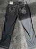 Jeans de Moda de Rua Americano Personalizado Nova Marca E-Commerce Jeans de Verão Versátil Preto Solto Reto para Homens e Mulheres