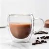 Taza de Vidrio Grueso de Doble Capa de Alto Borosilicato, Taza con Forma de Huevo Aislante al Calor y Antiescaldante, Taza de Café de Alto Valor para el Hogar de 450 ml