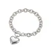 Conjunto de Pulseira e Colar de Aço Titânio com Design de Luxo de Nicho para Mulheres, Pingente Simples em Formato de Coração com Corrente de Fecho Ot