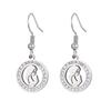 Aretes Pendientes Redondos Nuevos Transfronterizos de Acero de Titanio Estilo Callejero Europeo y Americano Acero Inoxidable para Hombre y Mujer Joyería de Diamantes Árbol de la Vida