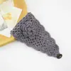 Diadema de Ganchillo Tejida Transfronteriza Estilo Europeo y Americano Diadema Hueca de Onda Diadema de Lana de Camelia Accesorios para el Cabello de Ganchillo Otoño e Invierno