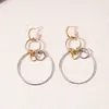 Pendientes de Aro Hueco Estilo Metalero Transfronterizos Europeos y Americanos, Temperamento Personalizado, Pendientes Exagerados, Pendientes de Lujo Ligero y de Gama Alta al por Mayor