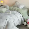 Conjunto de Roupa de Cama Jacquard de Chenille Leite Fleece de Alta Qualidade com Quatro Peças para Outono e Inverno, Lençol de Cama Espesso Quente, Capa de Edredom, Roupa de Cama para Quarto Principal 4