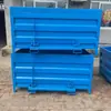 Contenedor de chatarra engrosado de alta resistencia con descarga lateral, contenedor de materiales de volcado frontal, contenedor basculante para descarga con montacargas con puerta de apertura lateral