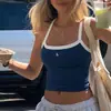 2025 Verano Top de Tubo Estampado en Contraste Camisola Básica Estilo Y2K Dulce y Picante Espalda Hermosa Ajustado Sexy Chaleco
