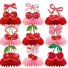 Amazon Cross-border Nova Festa de Feliz Aniversário Decoração de Banner de Bandeirinhas Florais Tema Morango de Aniversário