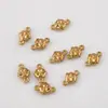 Colgante de Acero Inoxidable 304 Dorado de Doble Agujero, Arco Lunar, Estrella de Seis Puntas, Trébol de Cuatro Hojas, Varios Colgantes, Pulsera DIY