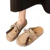 Mules de Lona con Suela Gruesa sin Cierre para Mujer, Nuevo Estilo Primavera/Verano 2026, Versátiles con Faldas, Sandalias Estilo Birkenstock