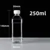 Botella de plástico de 500 ml PET transparente de un catty para vino, aceite, muestra, botella vacía, botella de agua mineral, desechable, sellada con tapa