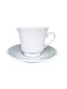 Conjunto de Xícara e Pires de Cerâmica Branca para Café 180ml, Uso Residencial e Comercial, Seguro para Micro-ondas e Lava-louças, Personalizável