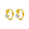 Brincos de Estrela de Cinco Pontas com Zircônia Microcravejada em Prata de Lei S925 para Mulheres, Estilo Coreano, Simples, Elegantes, Modernos, Exquisitos e Versáteis